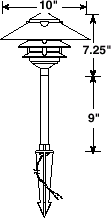 AL-O3-3T-10" Area Lighting Dimensions